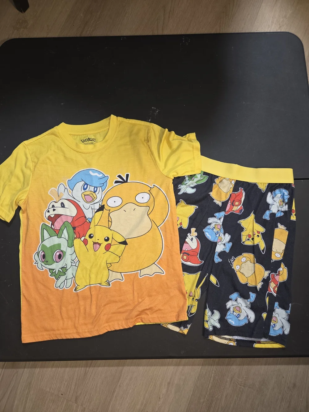 Pokemon Yellow and Black Pikachu & Psyduck Kids Pajama Set
